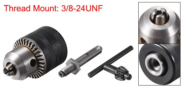 uxcell 1/2" 3/8'' Drill Chuck 3-Jaw Key Chuck with SDS-Plus Round/Square/Hex Shank 1.5-13mm 1.5-10mm Capacity Key Drill Chuck: 1.5-10mm Round