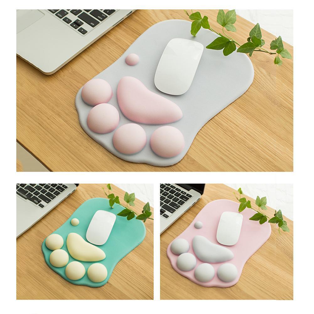 Kat Poot Muismat Met Polssteun Cartoon Leuke Katten Polssteun Muis Kussen Rest Comfort Mode Aaien Poot Siliconen zachte N8J5