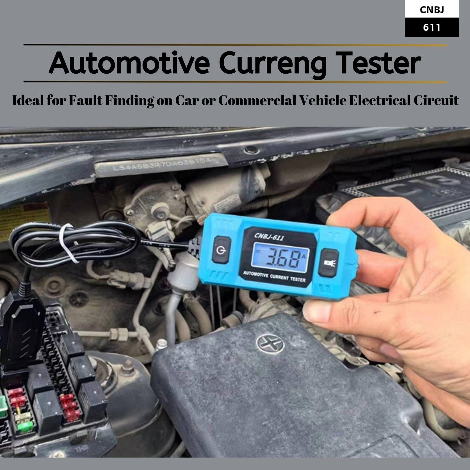 CNBJ-611 Automobil Sicherung Strom Tester Hintergrundbeleuchtung Auto Leckage Analysator 12V 20A 0,01A ~ 19,99A Sicherung Galvanometer diagnostizieren Werkzeug