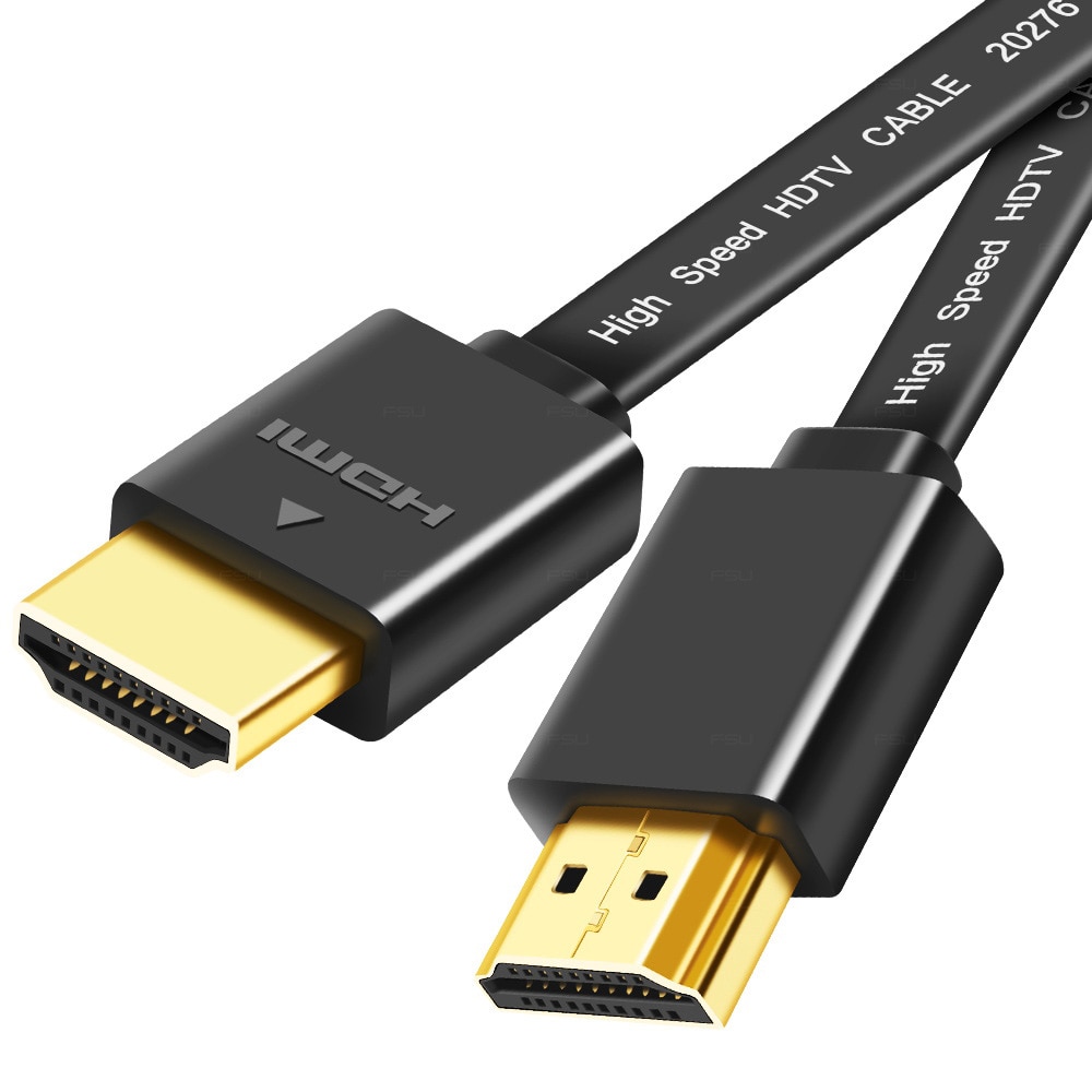 Hdmi Kabel 1080P 3D Platte Kabel 1.4V Vergulde Plug Male-Male Hdmi Kabel 0.3M 0.5M 1M 1.5M Voor PS4 Xbox Projector Hdtv Laptop