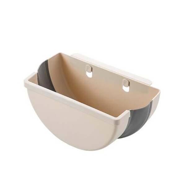 OYOURLIFE Folding Wall Mounted Trash Bin Recycle Bin Kitchen Cabinet Door Hanging Trash Can Holder Home Garbage Bin: Beige