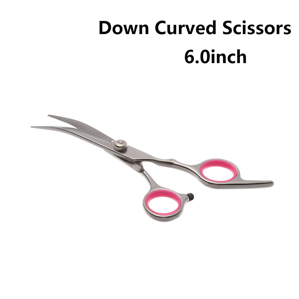 Sharp Blades Stainless Steel Dog Grooming Thinning Scissors Thick Hair Fur Ear Face Coat Trimming Pet Shears: 6.0inch-Down Curved