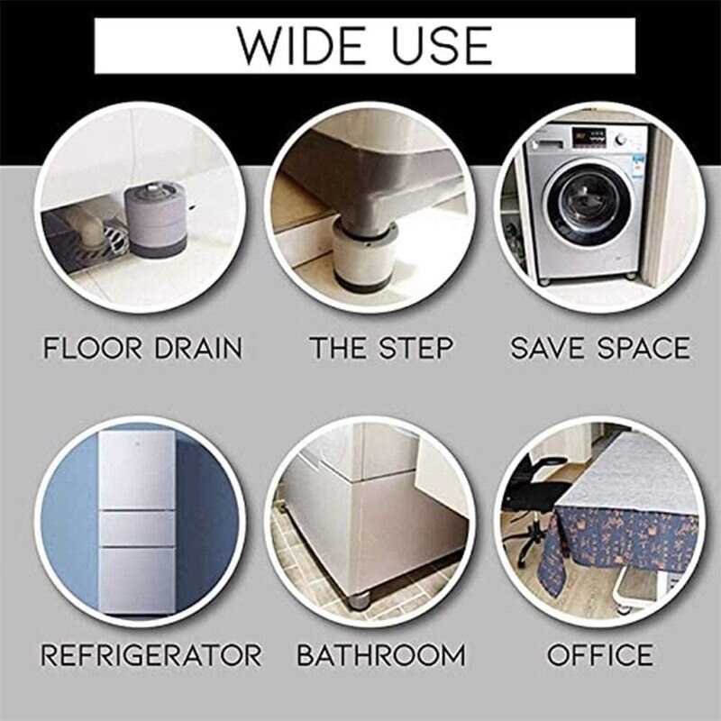 Universal Anti-Vibration Pads for Washing Machine Rubber Mat Pad Dryer Refrigerator Legs Base Fixed Non-Slip Pad