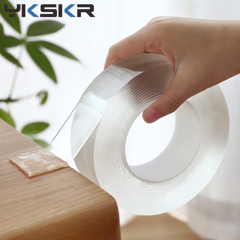 1M 3M 5M Nano Magic Tape Double Sided Tape Transparent NoTrace Reusable Waterproof Adhesive Tape Cleanable Home gekkotape