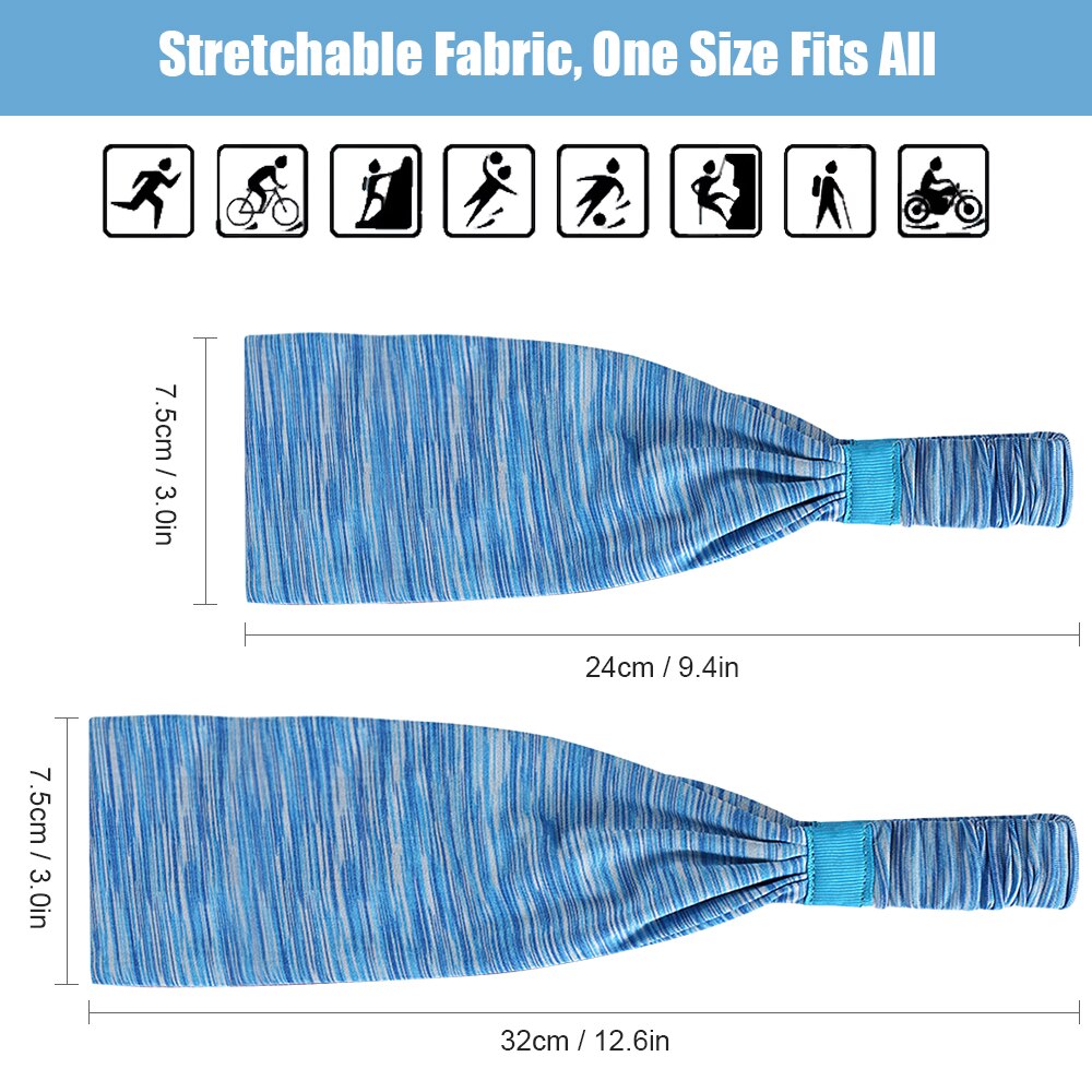 Mannen Vrouwen Sport Hoofdband Non Slip Elastische Zweet Wicking Hoofdband Zweetband Voor Workout Yoga Fietsen Running Jogging Wandelen