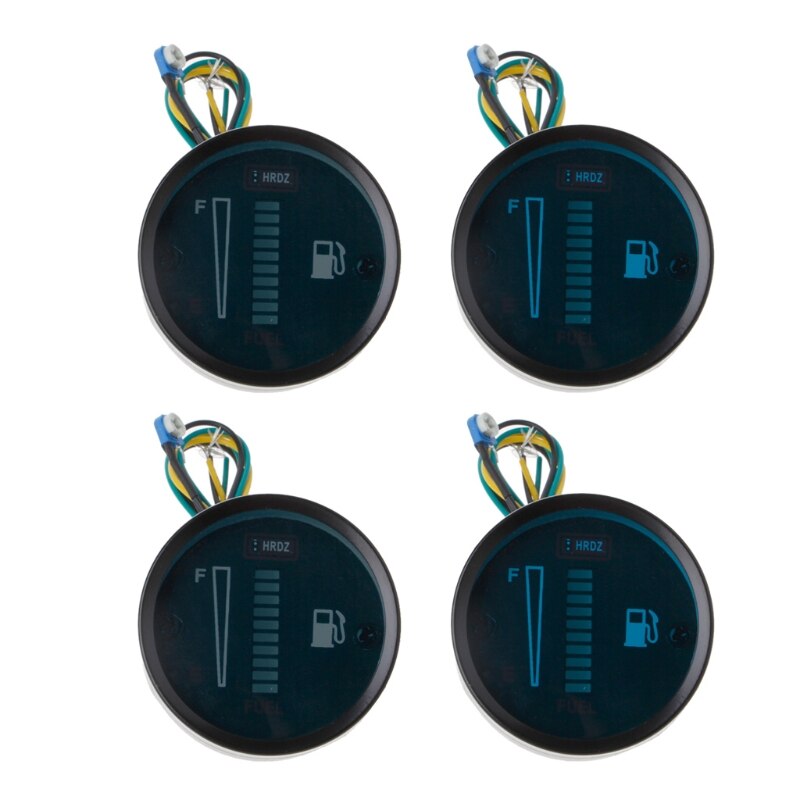 2 "52mm indicatore livello carburante universale per auto moto 8 Schermo a portato 12V