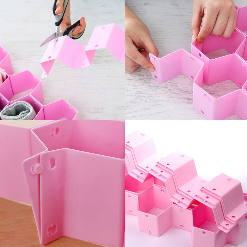 Kształt plastra miodu szuflady organizator 8 sztuk dzielniki szafa plastikowa przegroda dla małych odzież i kosmetycznych Clapboard