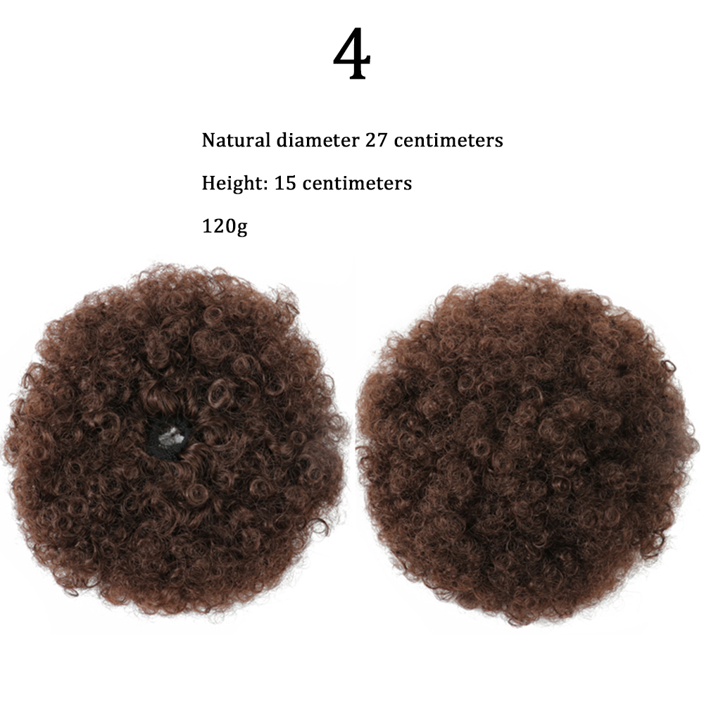 Coleta sintética Afro Puff con cordón, pelo corto Afro Kinkys, extensión de moño Afro rizado, postizos de gran tamaño, 10 pulgadas: #35