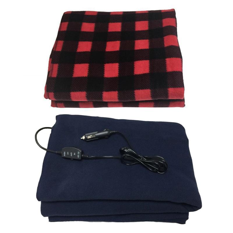 145*100cm 12V Electric Heated Fleece Cosy Heater Warm Winter Blanket Cover Car Trip Car Accessories Car Travel Bed Blanket