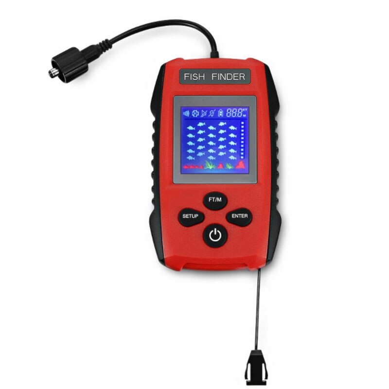 Portable Fish Finder Echo Sounder Sonar Lcd Echo Sounders Fishfinder Echo Sounder for Fishing Cable Sonar Fish Finder