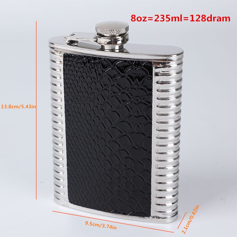 Mini bouteille de Whisky 8oz sans Bpa, Flagon de Vodka, flacon de hanche d&#39;alcool en acier inoxydable 18/8, ensemble de boîte en cuir Pu