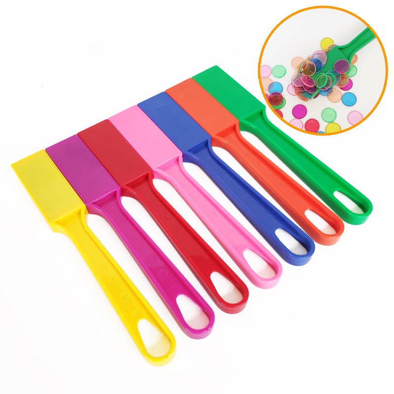 Children Science Magnetic Stick Set Transparent Color Counting Chips With Metal Loop Early Educational toy for children