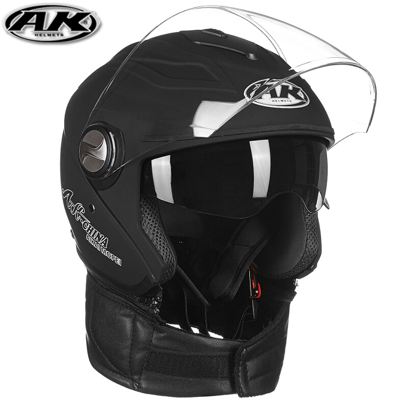 AK vier jahreszeiten elektrische auto halb-abgedeckt helme männer &amp; frauen doppel objektiv herbst winter motorrad helm