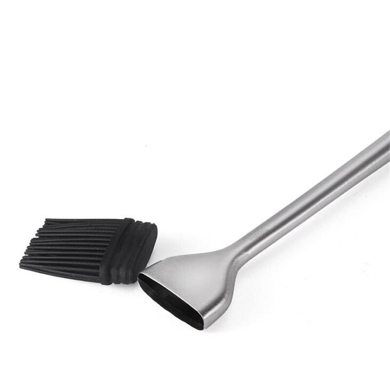 1Pc Stainless Steel Handle Silicone Oil Brush BBQ Butter Bake-ware Bread Basting Brush Kitchen Utensils Oil Brush for Grilling