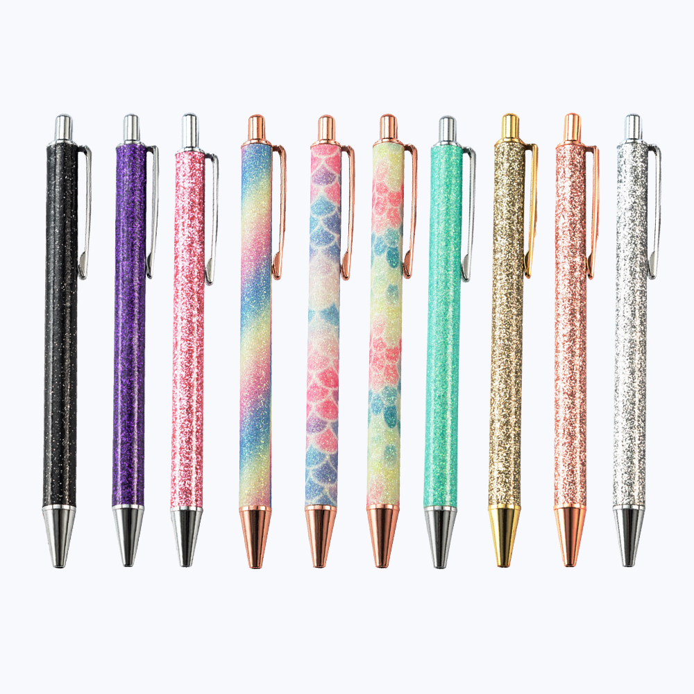 1 Stuks Flash Kristal Pen Metalen Hanger Balpen Kogel 1.0 Mm Briefpapier Kantoor & School Pen Balpen Inkt zwart Blauw