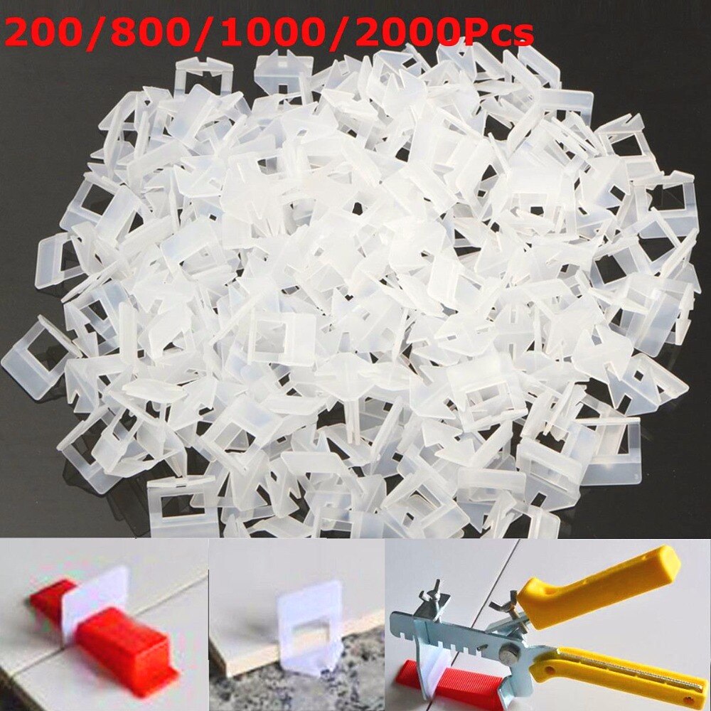 Flisejævningssystem 200x clips kit væg gulv fliser spacer flise værktøj 1.0mm 3.5cm x 3.5cm