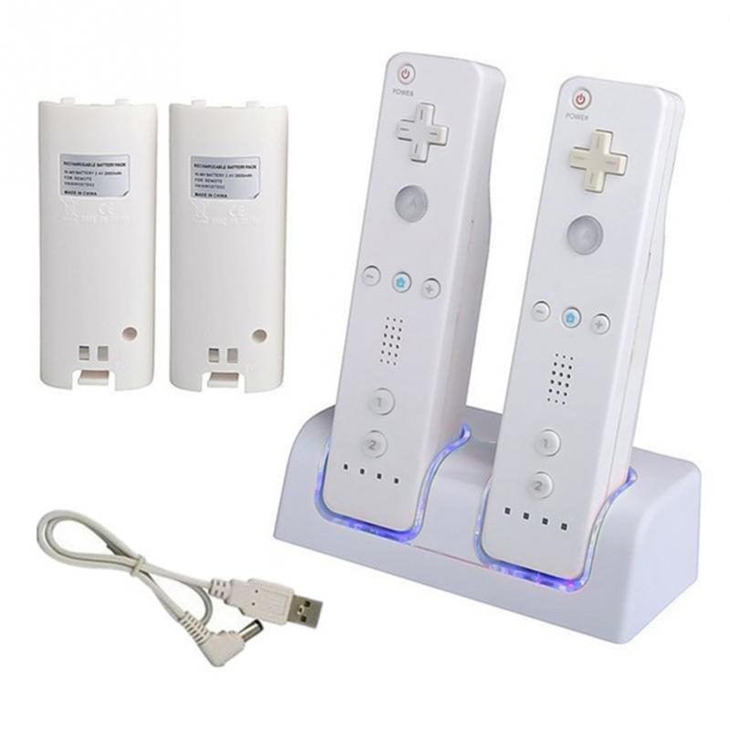 For Nintend For Wii LED Light Charging Dock Gamepad Charger Stand Dual Station