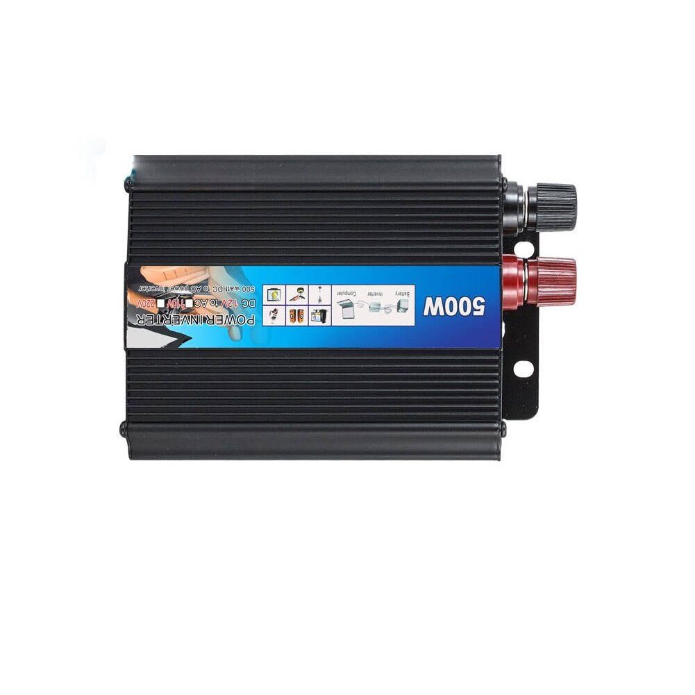 1pc Inverter per auto in lega di alluminio da 12V a 220V 500W adattatore per trasformatore automatico per veicoli a conversione sinusoidale ad alta potenza