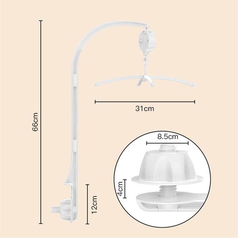 bambino giocattolo letto campana titolare sonagli bianchi impostato di staffe culla neonato giocattolo mobile staffa per braccio vento-su orologio carillon 0-36 mesi Ba