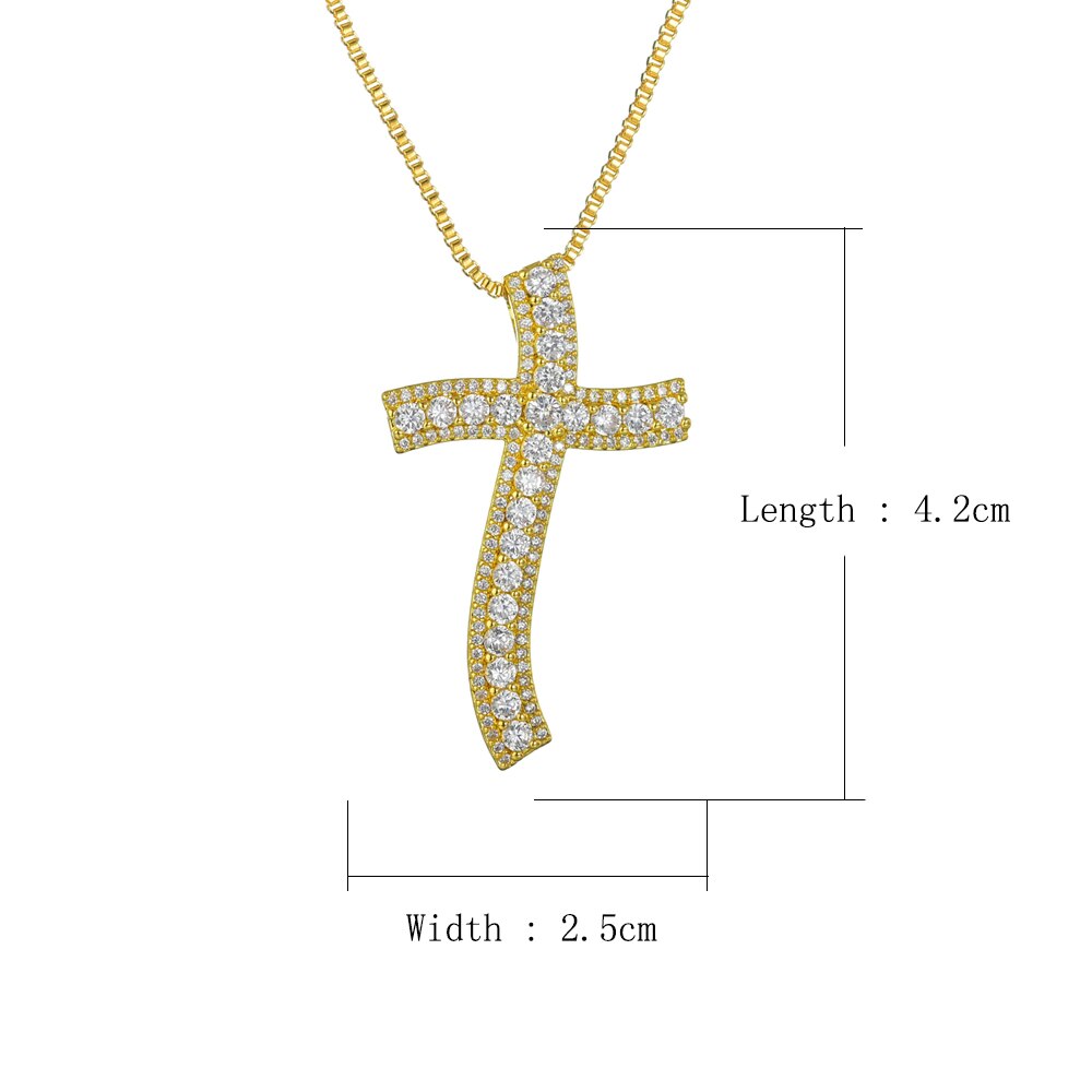 White Cubic Zircon Pendant Luxury Cross for Women Jewelry Wedding Engagement Pendant