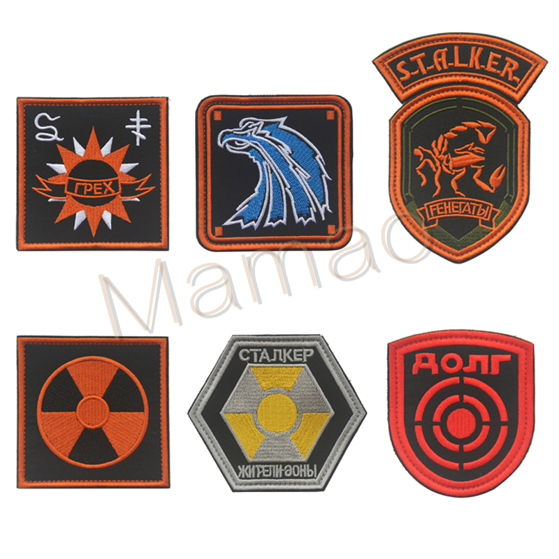 Streep Kerncentrale Straling STALKER S.T.A.L.K.E.R. Facties Huurlingen Loners Atomic Power Badge Patch Tsjernobyl