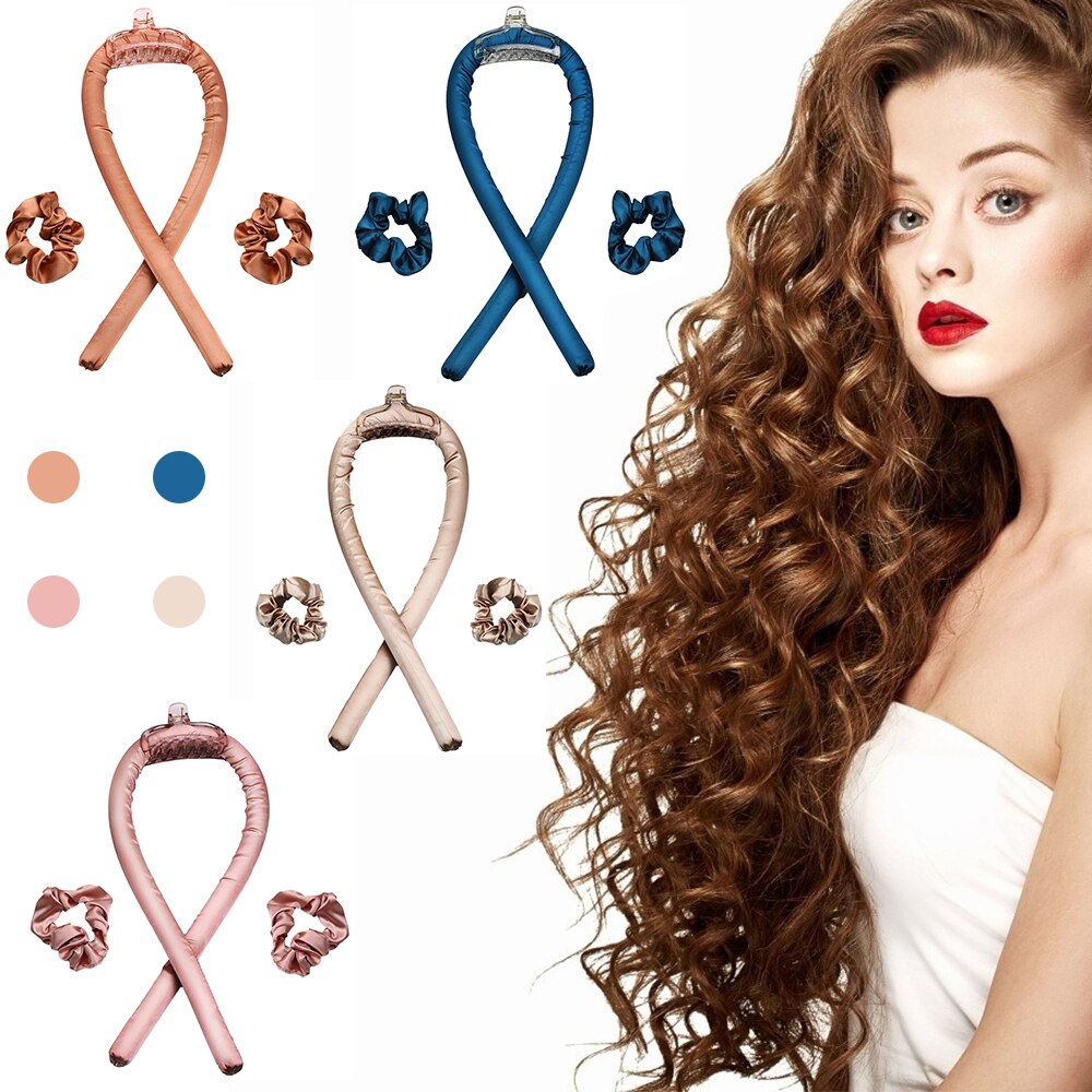 Riccioli senza calore fascia per capelli nastro arricciacapelli senza calore durante la notte tubo di raso di seta mantenere i capelli morbidi lucidi bigodino di capelli Styling bigodini di capelli