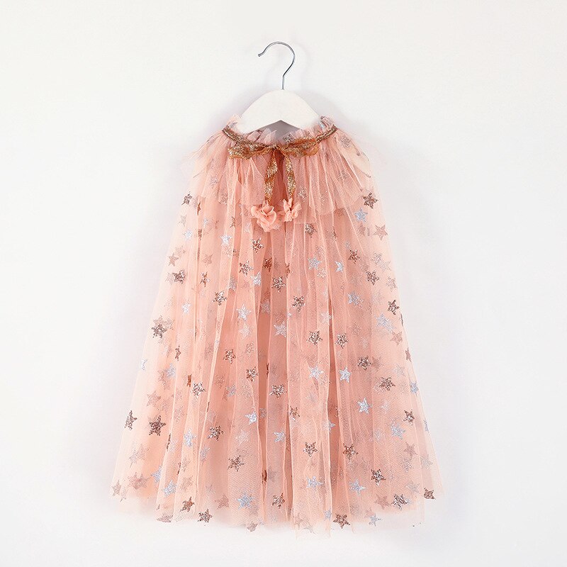Natale taglia unica ragazze mantello paillettes palla scialle scialle abito per bambini cappotto del capo festa di compleanno spiaggia arcobaleno avvolgere Costume da principessa