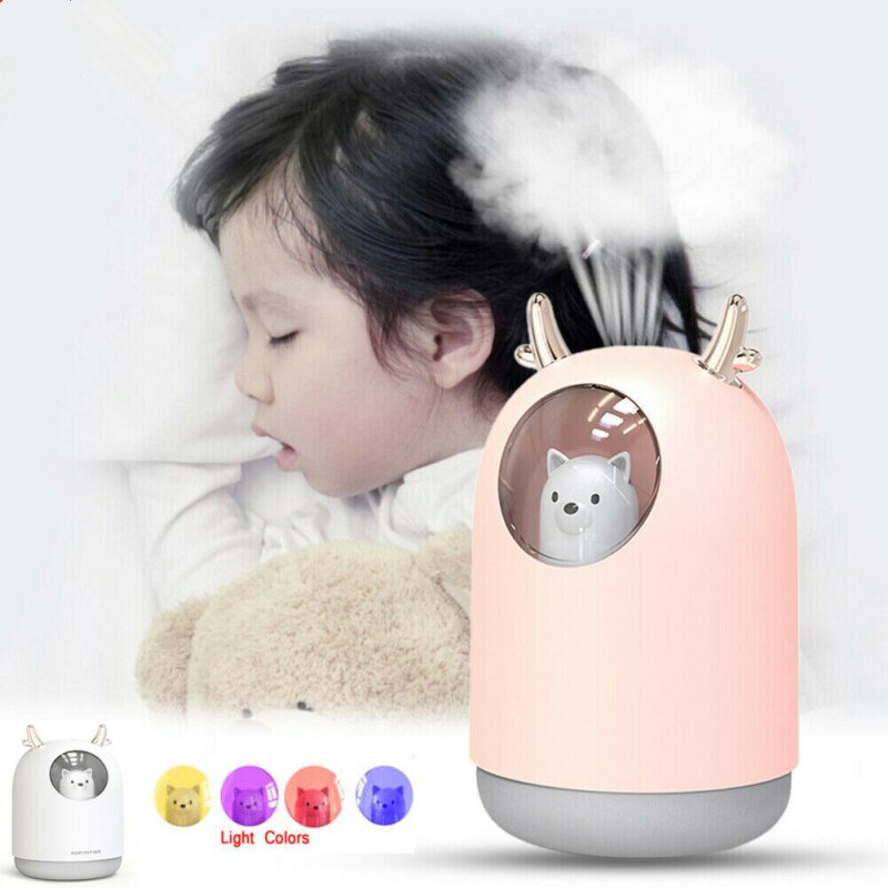 M7 kleine bären, entzückendes haustier, luftbefeuchter, haushalt, büro, mini-aromatherapie, ätherisches öl, desktop-stummschaltung, usb-zerstäuber 300/320 ml