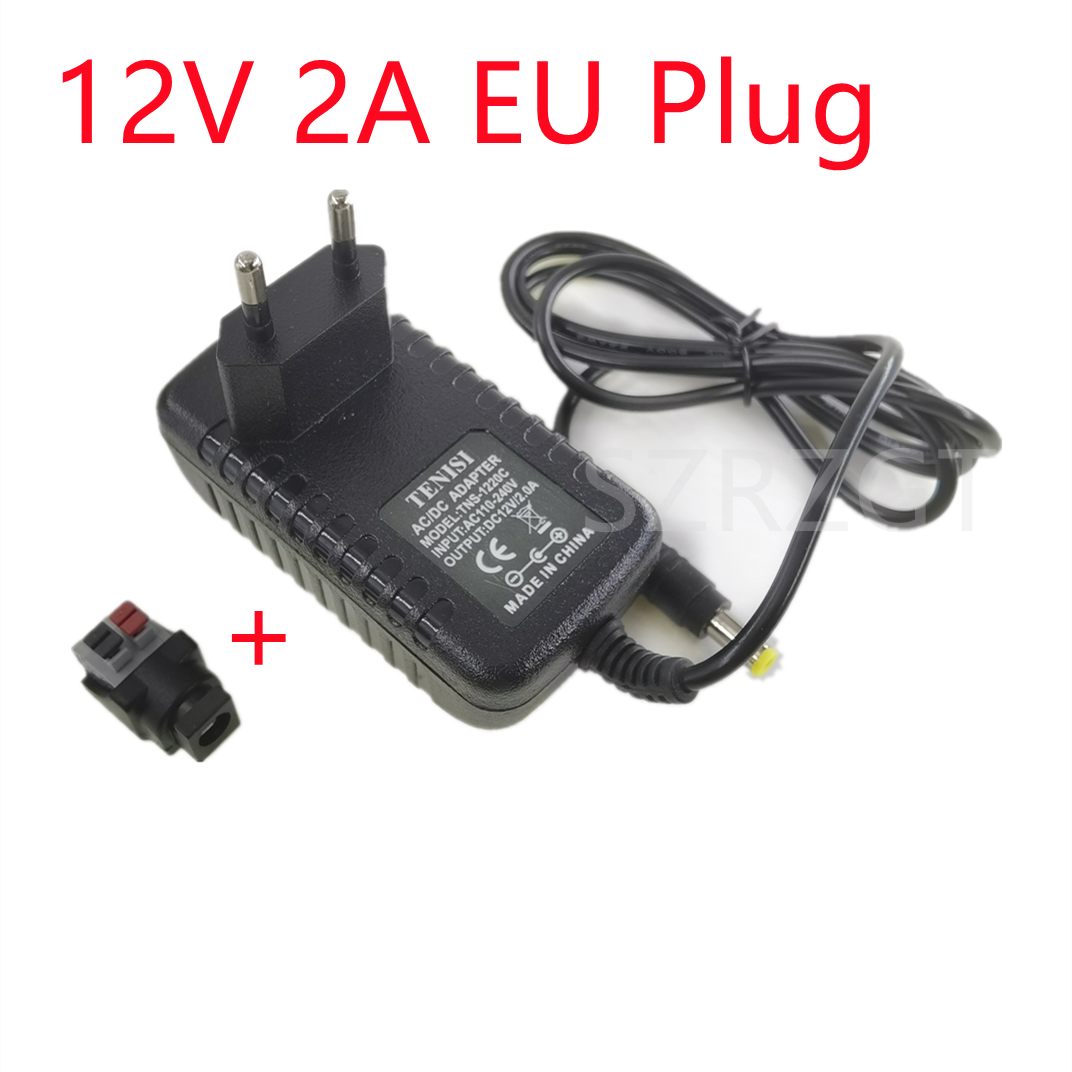 Tn 12V 24W Eu Us Plug Driver Adapter AC110V 220V Naar DC12V 2A 5.5*2.1Mm led Voeding Voor Led Strip Verlichting Transformator Adapter: EU Plug