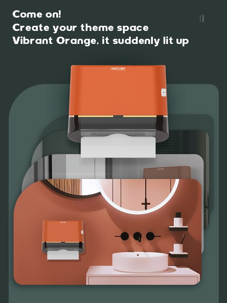 interhasa! Bathroom Tissue dispenser Ecoco Tissue Box Paper Holder Dispenser Punch Free Hand Towel Dispenser Toilet