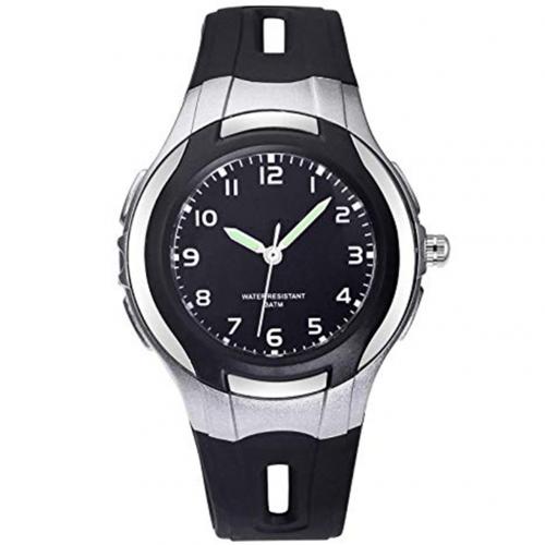 Round Dial Kid Boy Girl Student Waterproof Quartz Jelly Wrist Watch: Black
