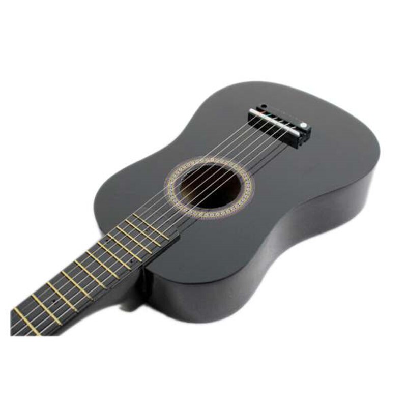 23Inch Gitaar Mini Gitaar Basswood Kid 'S Muzikale Speelgoed Akoestische Snaarinstrument Met Plectrum 1st String Zwart