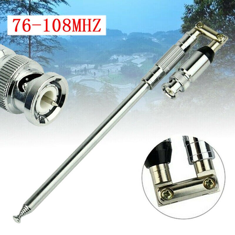 Telescopic Antenna 76-108MHz BNC Connector Durable for FM Transmitter Radio ND998