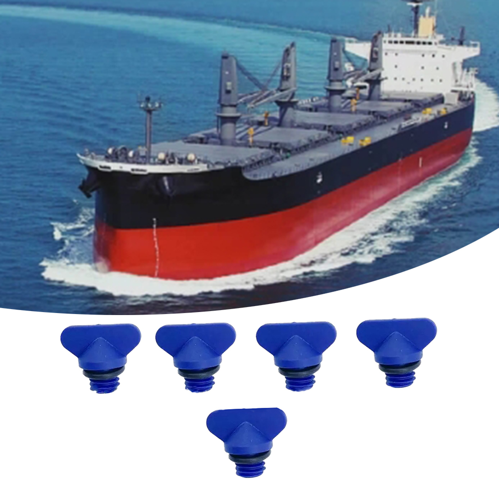 5pcs Engine Block Drain Plug 22-806608A02 22-806608A1 22-8M0119211 For Mercruise Exhaust Manifold Water Drain Blue Plug