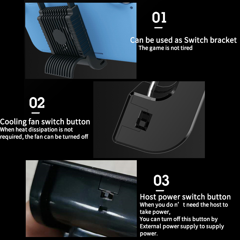 Mute Cooling Fan Dock Cooler with USB-C Charging Port for Nintendo Switch & Switch Lite Game Console