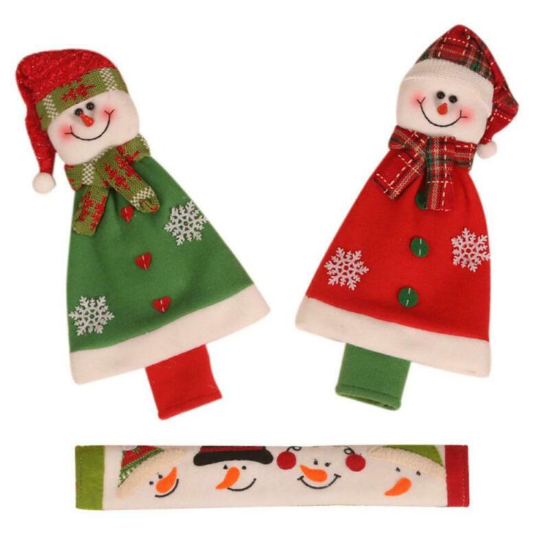 US Refrigerator Door Handle Covers Kitchen Appliance Protector Christmas Decor
