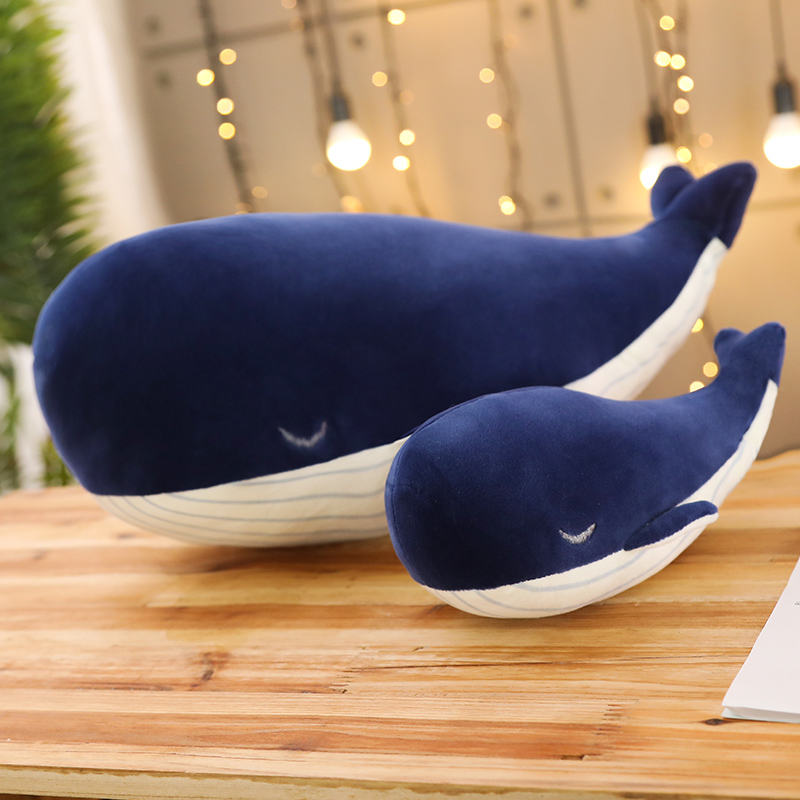 25cm dibujos animados ballena azul juguetes de peluche relleno suave encantador mar Animal muñecas lindo pez almohada para niños cumpleaños de navidad