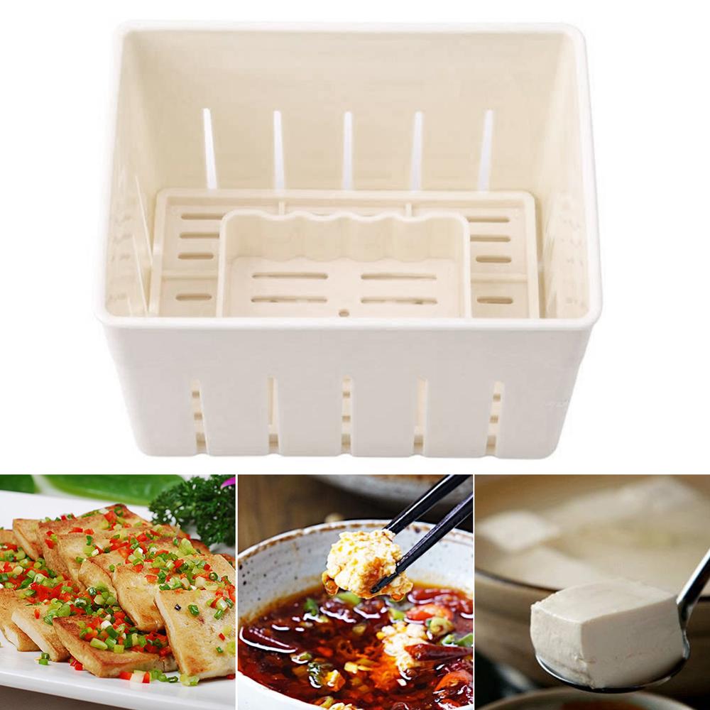 DIY Plastic Homemade Tofu Maker Press Mold Kit Tofu Making Machine Set Soy Pressing Mould with Cheese Cloth Cuisine