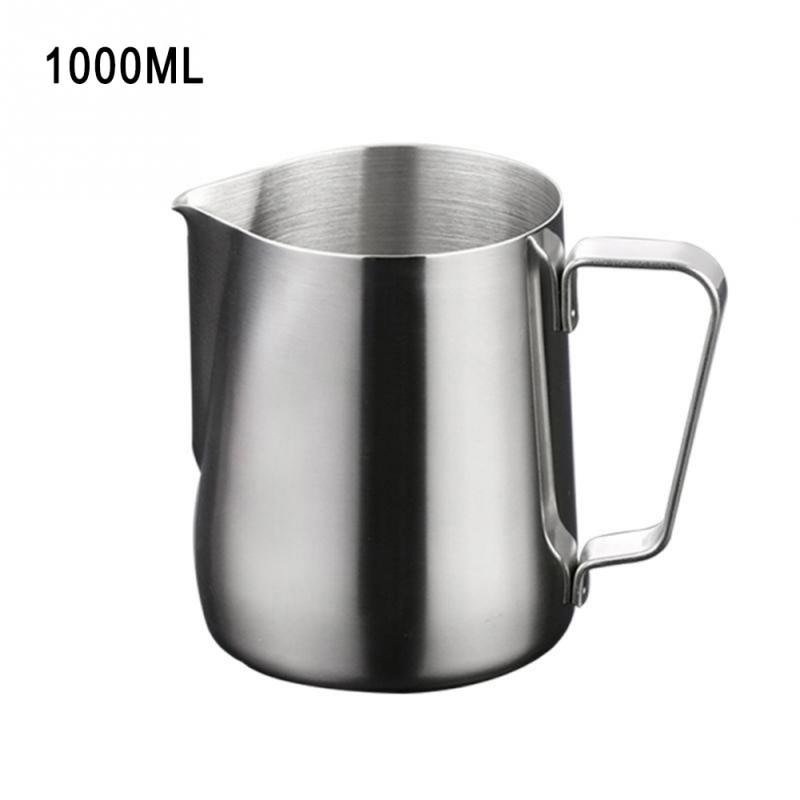 Rostfritt stål mjölkskum kanna skum kanna kasta blomma kaffekopp espresso hantverk öl mjölk kaffebehållare: 1000ml