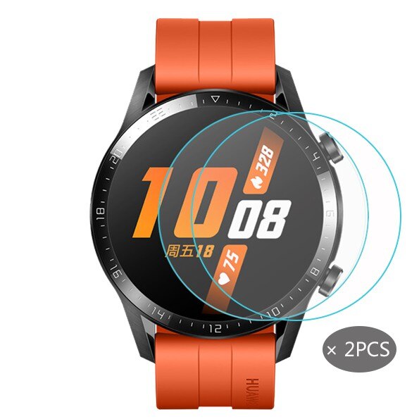 (2- pack) gehard glazen beschermfolie voor de huawei watch  gt2 46mm watch smartwatch schermbeschermer
