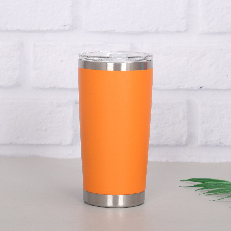 20oz Double Wall Stainless Steel Ice Beer Thermal Cup Vacuum Insulated Tumbler Cold Coffee Travel Mug With Lid