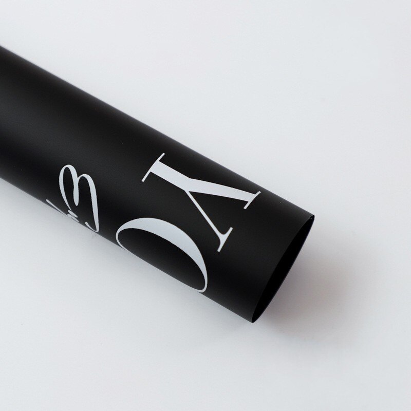 Waterproof Rose Flower Wrapping Paper Valentine's Day Bouquet Wrapping Paper Thickened Wrap Florist Bouquet Wrapping Paper: black