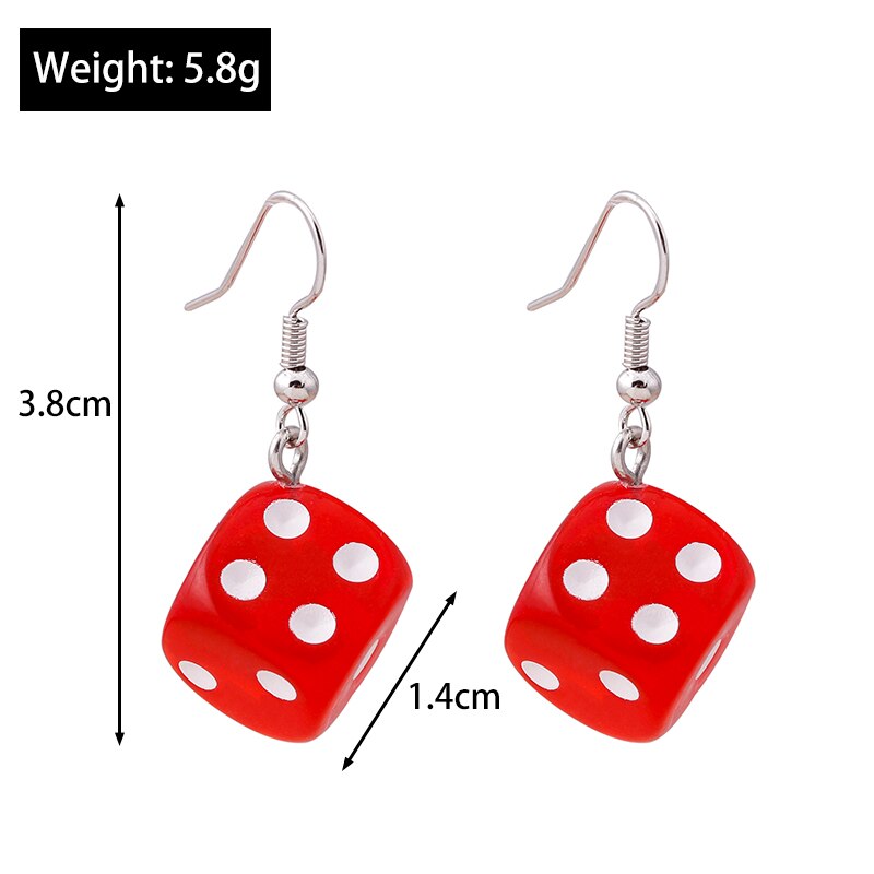 Cartoon 3D Hars Dobbelstenen Oorbellen Voor Vrouwen & Meisje Leuke Kinderen Snoep Kleur Bungelt Diy Sieraden