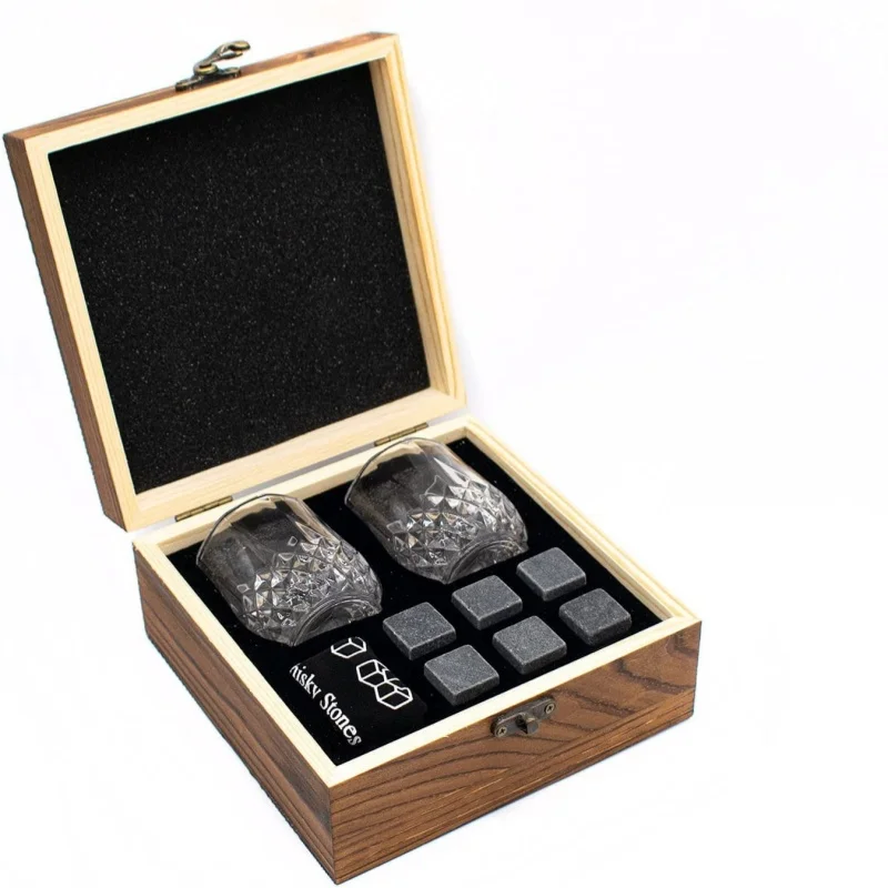 Whiskyglazen set van 2 en Whisky Stone Gepersonaliseerde Geschenken