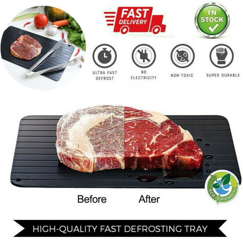 Kitchen Defrosting Trays Rapid Defrosting Tray Thaw Board Meat Frozen Food Non Stick Plate