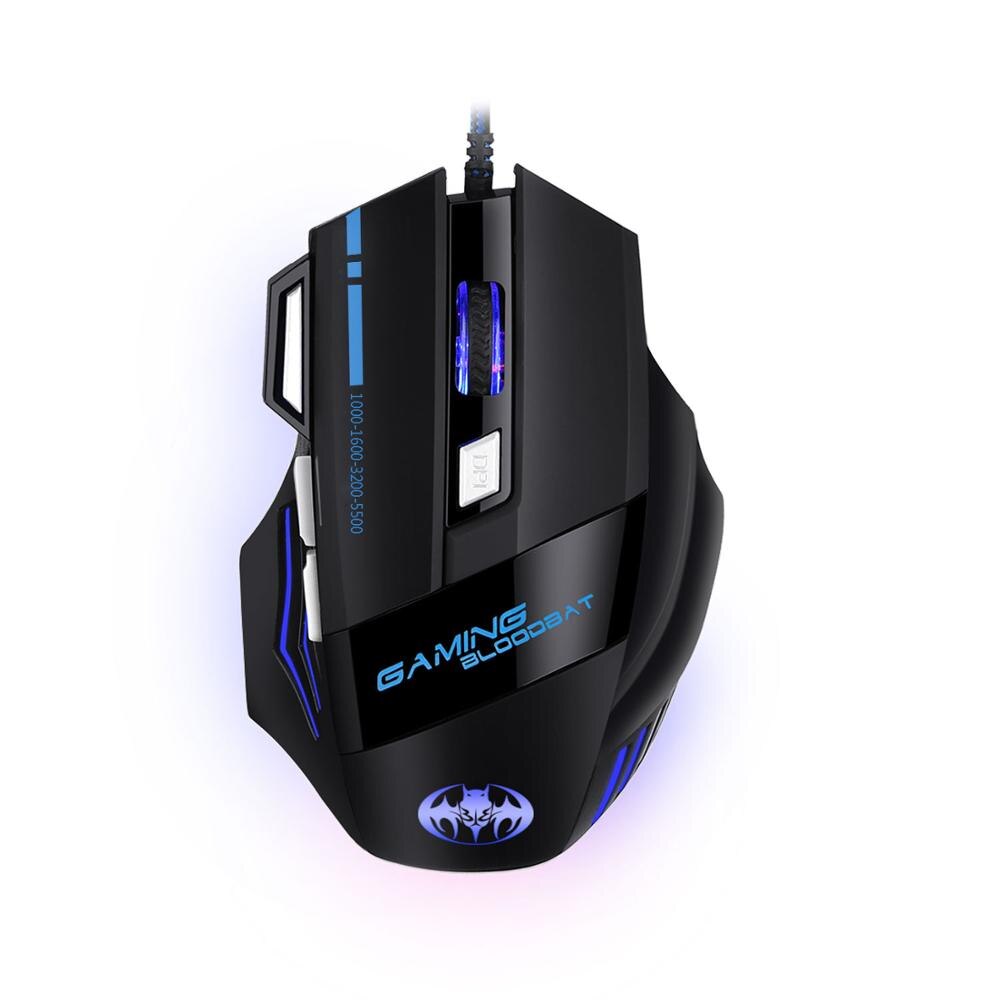 PINZHENG Wired Gaming Mouse 7200 DPI 7 Buttons Optical Mice With LED Backlight Ergonomic For Overwatch Game Laptop Computer: 3200 DPI