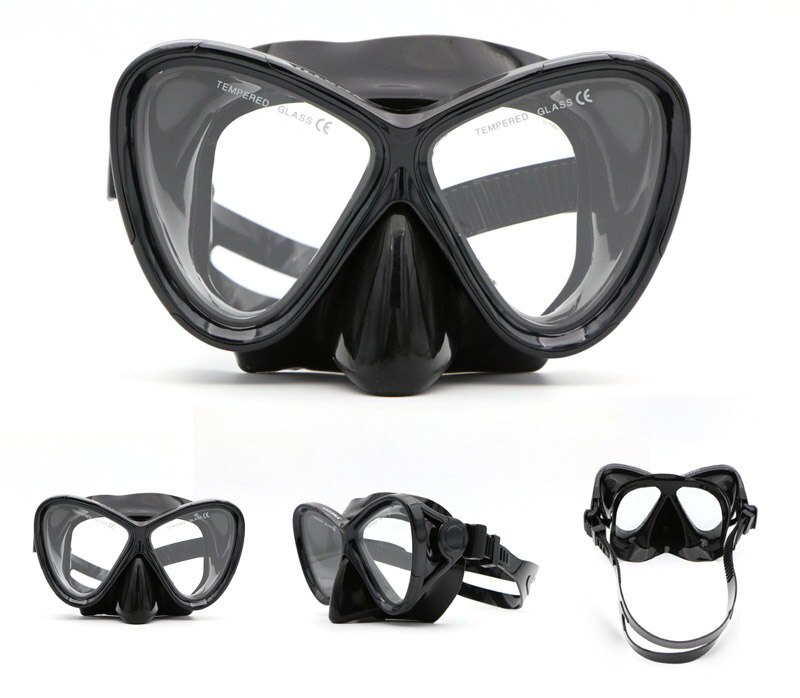 Droge Snorkel Met Verstelbare Houder Duikbril Snorkelen Buis Siliconen Ademen Onderwater Zwemmen Snorkel Voor Volwassen: AM200H-Black
