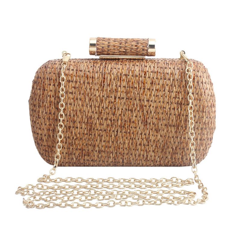 Mode Vrouwen Stro Handtas Avondtasje Dame Stijlvolle Wedding Party Clutch Purse Vrouwelijke Prom Keten Schoudertas Shopping Tote