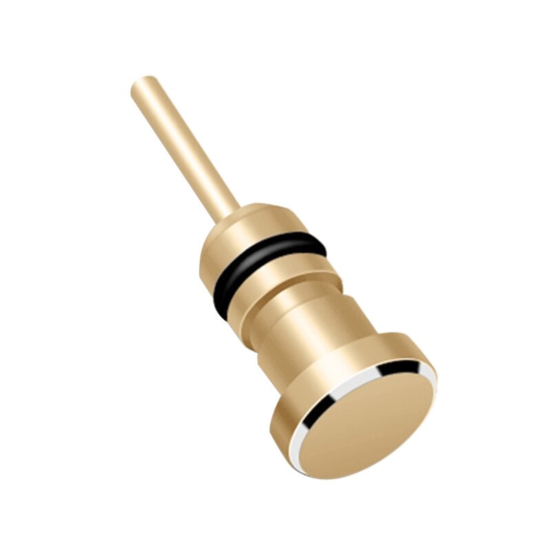 Headphone Jack Dustproof Accessories Charging Ports Protector Anti Dust Plug Portable Metal Dust Stopper Card Retrieve: Gold
