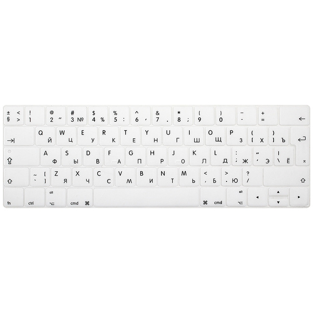 Rosja rosyjski list TouchBar nakładka na klawiaturę dla Macbook Pro 13 15 A1706 A1989/A1707 A1990 2018 2019 Multi touch bar: White
